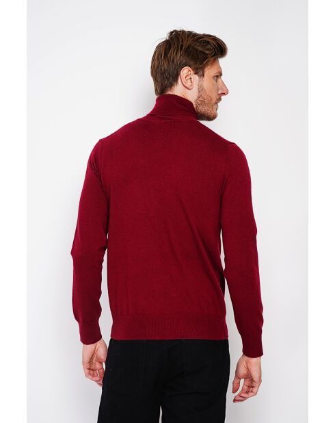 Pull col roule bordeaux