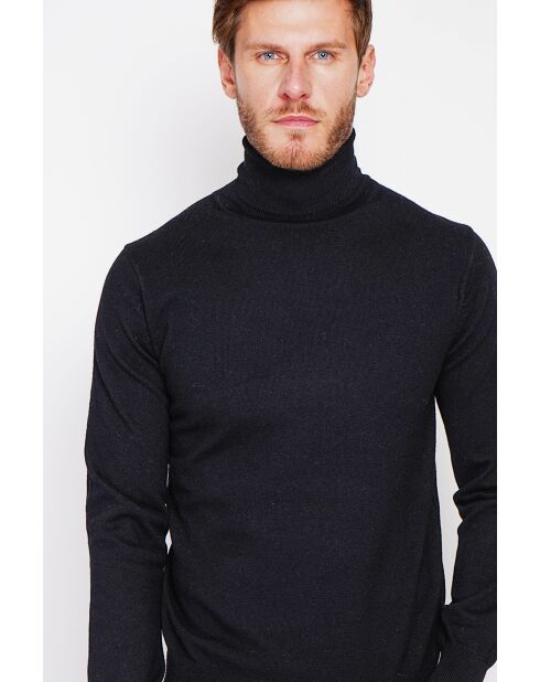 Pull col roulé noir