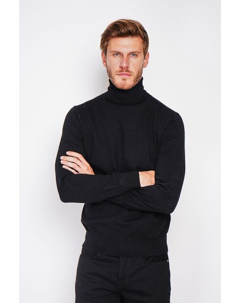 Pull col roulé noir