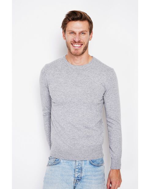 Pull col ras de cou flanelle