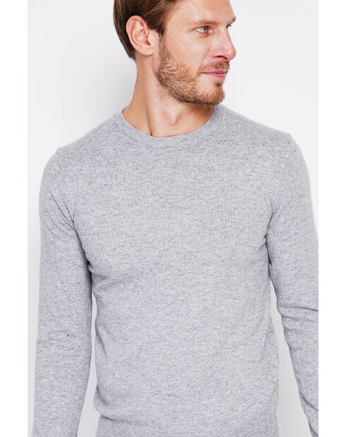 Pull col ras de cou flanelle