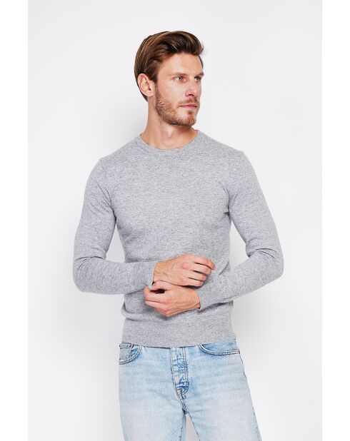 Pull col ras de cou flanelle