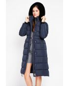 Doudoune longue bleu nuit