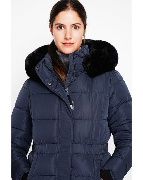 Doudoune longue bleu nuit