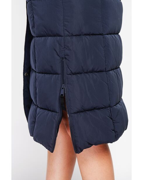 Doudoune longue bleu nuit