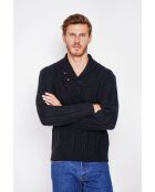 Pull col châle noir