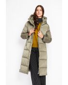 Doudoune longue kaki