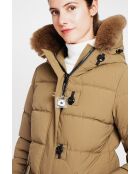 Doudoune longue marron