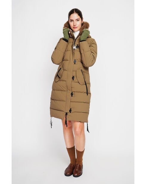 Doudoune longue marron