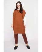 Robe poncho col rond marron