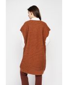 Robe poncho col rond marron