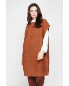 Robe poncho col rond marron