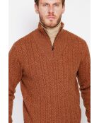 Pull col camionneur marron