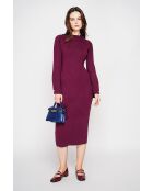 Robe col montant bordeaux