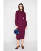 Robe col montant bordeaux