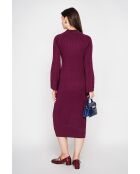 Robe col montant bordeaux