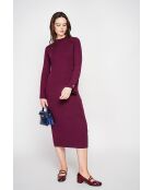 Robe col montant bordeaux