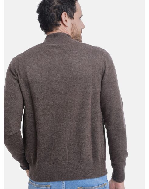 Gilet zippé classique café