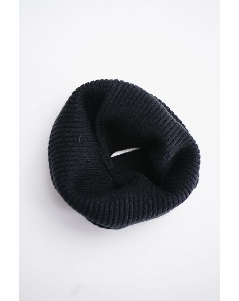 Gargantilla negra acanalada en mezcla de cachemir