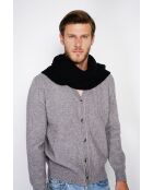 Bufanda negra acanalada en mezcla de cachemir - 170x30 cm