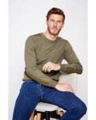 Pull col rond kaki