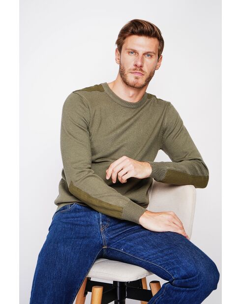 Pull col rond kaki