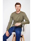 Pull col rond kaki