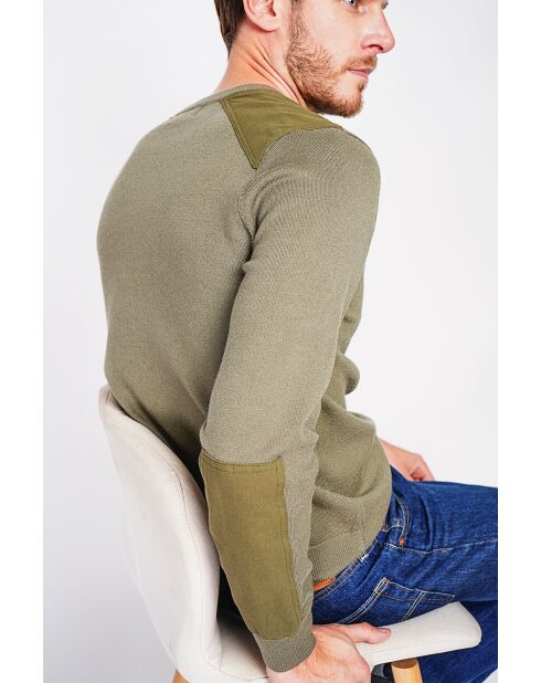 Pull col rond kaki