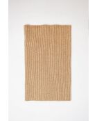 Girocollo in misto cashmere a costine color cammello