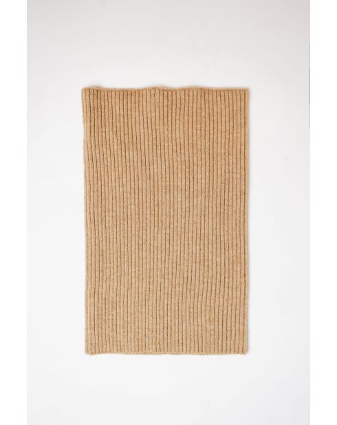 Gargantilla de mezcla de cachemir acanalada en camel