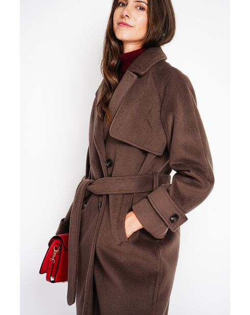Manteau en Laine mélangée marron