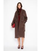 Manteau en Laine mélangée marron