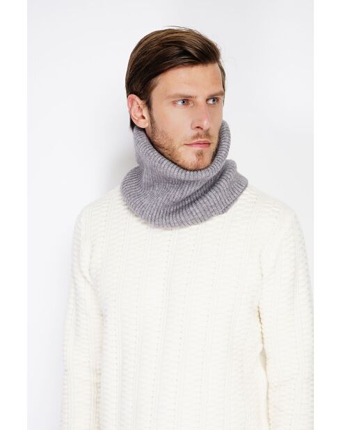 Gargantilla en mezcla de cachemir y franela acanalada
