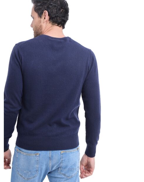 Pull col V bleu nuit