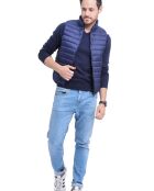 Pull col V bleu nuit