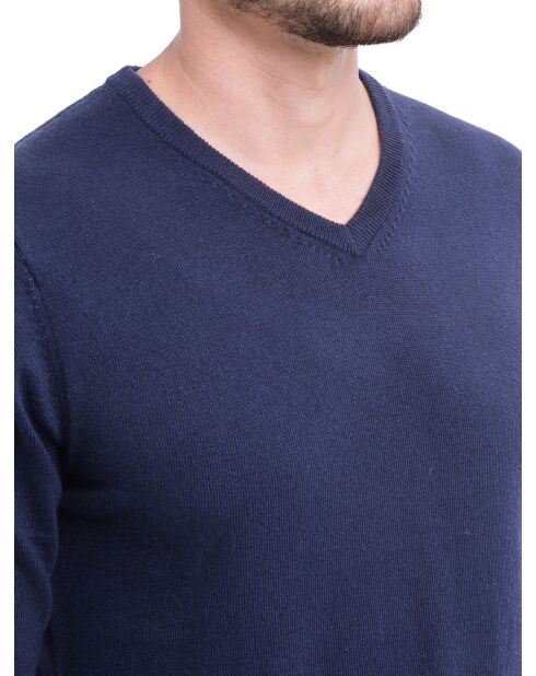 Pull col V bleu nuit