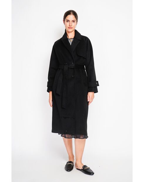 Manteau en Laine mélangé noir