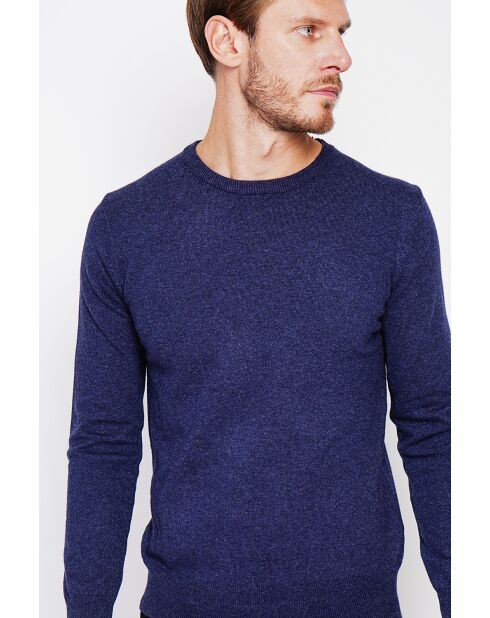 Pull col ras de cou bleu nuit