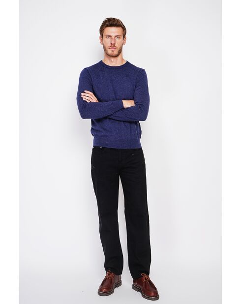 Pull col ras de cou bleu nuit