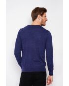 Pull col ras de cou bleu nuit
