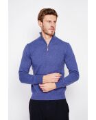 Pull col camionneur bleu jeans