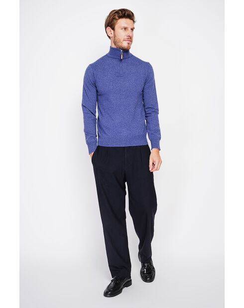 Pull col camionneur bleu jeans