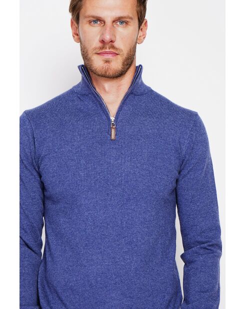 Pull col camionneur bleu jeans