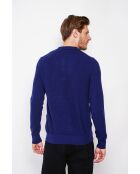 Pull polo demi zippé bleu nuit