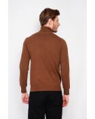 Pull col roule marron