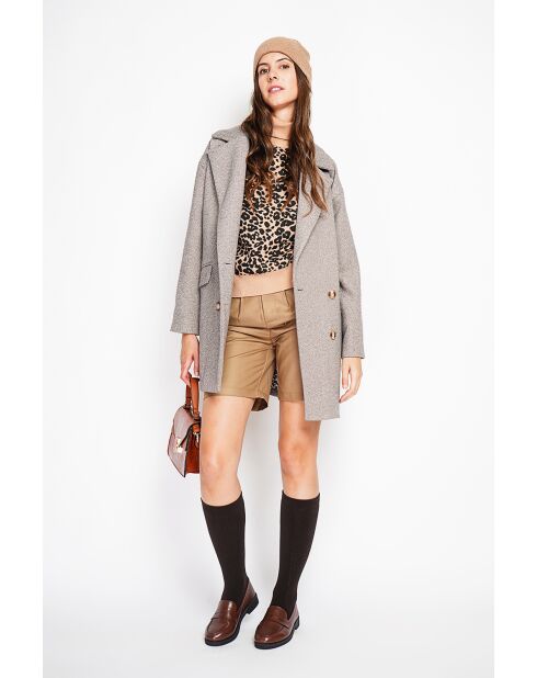 Manteau en Laine mélangée marron