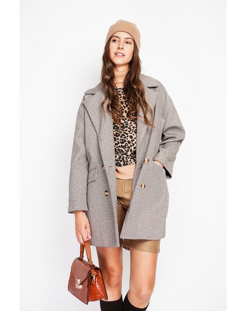 Manteau en Laine mélangée marron