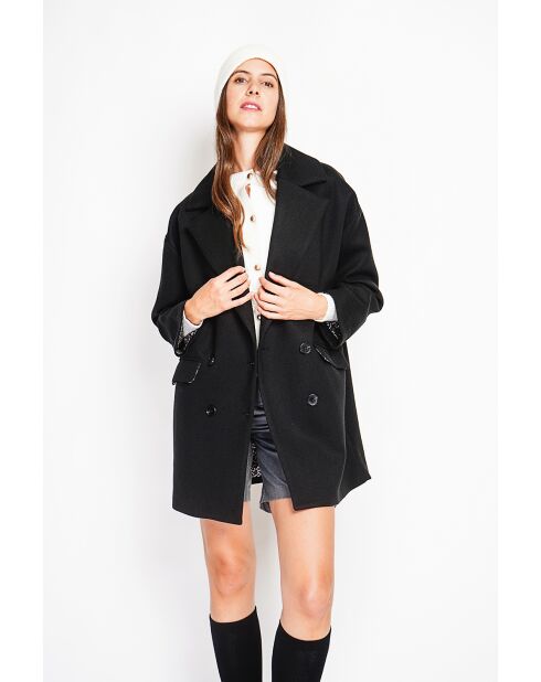 Manteau en Laine mélangée noir
