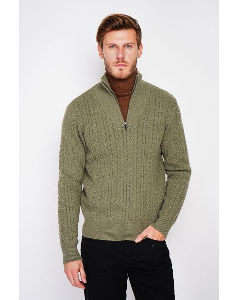 Pull col camionneur kaki