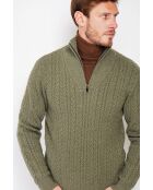 Pull col camionneur kaki